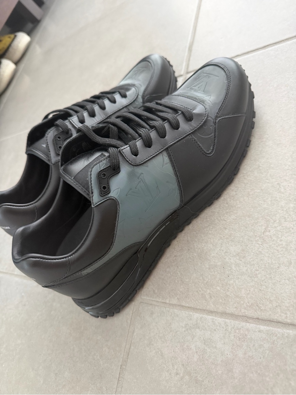 Louis Vuitton Run Away BlackGrey Monogram PVC and Leather Low Top size 10
